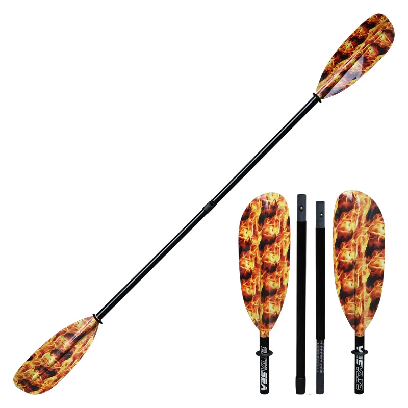 ExtaSea Fire Vario Fiberglas Doppelpaddel Kajak Paddel 4-teilig 2 ExtaSea Fire Vario Fiberglas Doppelpaddel Kajak Paddel 4-teilig – Bild 2