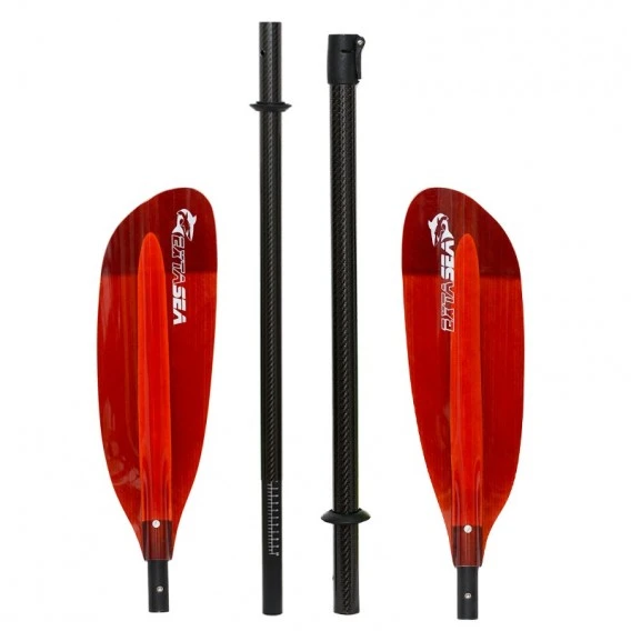 ExtaSea Pro Tour Carbon Vario Doppelpaddel | 220-240cm | 4-teilig | Red 2 ExtaSea Pro Tour Carbon Vario Doppelpaddel | 220-240cm | 4-teilig | Red – Bild 2