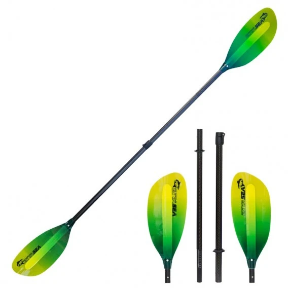 ExtaSea Pro-XL Carbon Vario Doppelpaddel | 220-240cm | 4-teilig | Lime-yellow 1 ExtaSea Pro-XL Carbon Vario Doppelpaddel | 220-240cm | 4-teilig | Lime-yellow